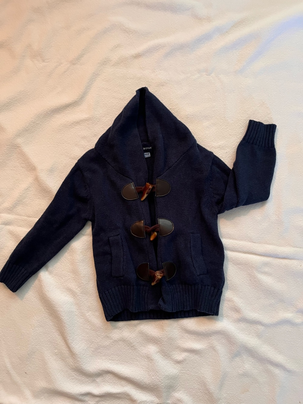 Andy & Evan Navy Toggle Hooded Cardigan